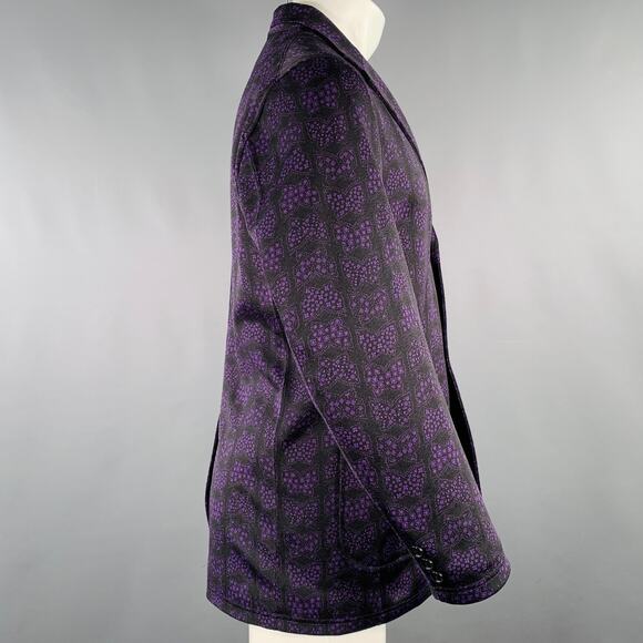 NEEDLES Size XS Black Purple Butterfly Polyester Oversized Jacket - Picture 3 of 6